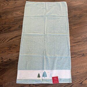 Lenox Holiday Bath Towel Pine Trees Balsam Green 48" x 27" NEW Sealed $34